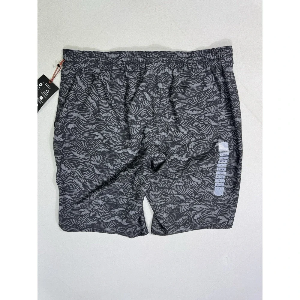Duluth Alaskan Hardgear Lost Lake Fish Print Gray Board Shorts Men's 36x11 NWT